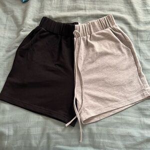 Black and Gray Colorblock Shorts